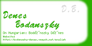 denes bodanszky business card